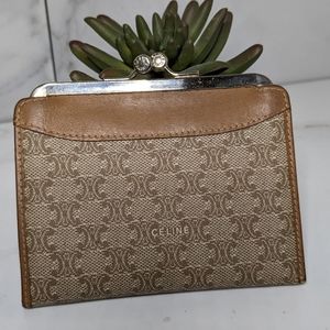Authentic Celine Kiss-lock Coin holder wallet